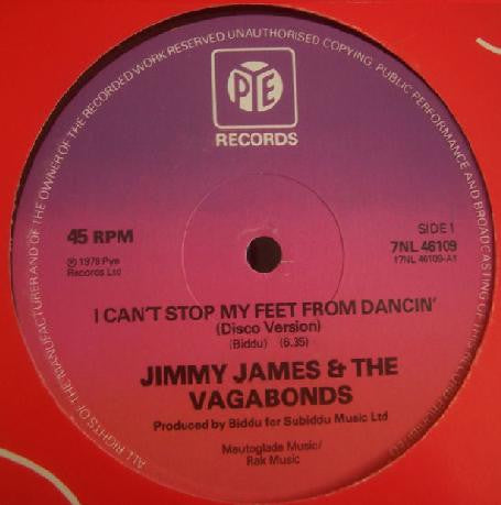 Jimmy James & The Vagabonds : I Can't Stop My Feet From Dancin' (12")