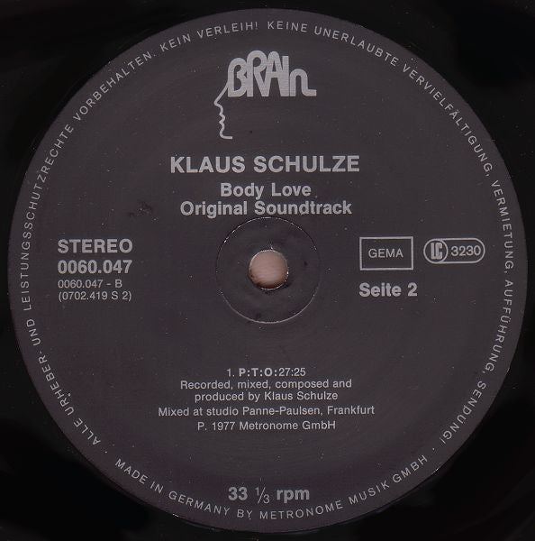 Klaus Schulze : Body Love (LP, Album, RE)