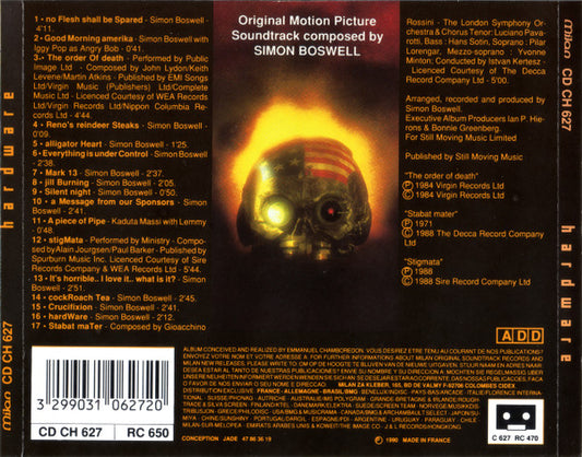 Simon Boswell : Hardware (Original Music Soundtrack) (CD, Album, Gol)