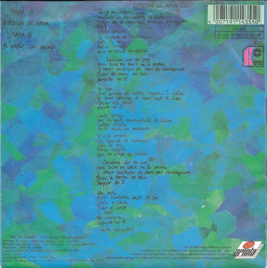 Juan Luis Guerra 4.40 : Burbujas De Amor (7", Single)
