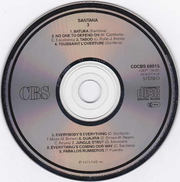 Santana : 3 (CD, Album, RE)