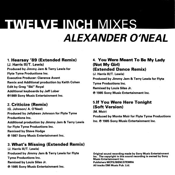 Alexander O'Neal : Twelve Inch Mixes (CD, Comp)