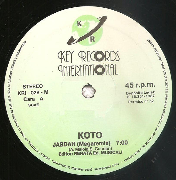 Koto : Jabdah (The Original ZYX Remix) (12", Maxi)