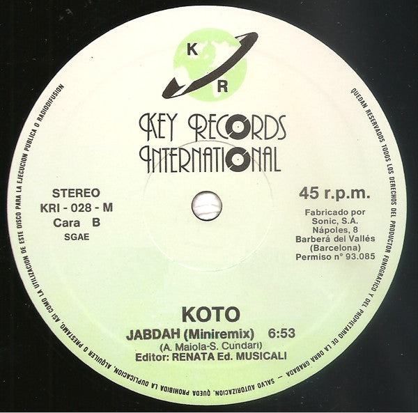 Koto : Jabdah (The Original ZYX Remix) (12", Maxi)