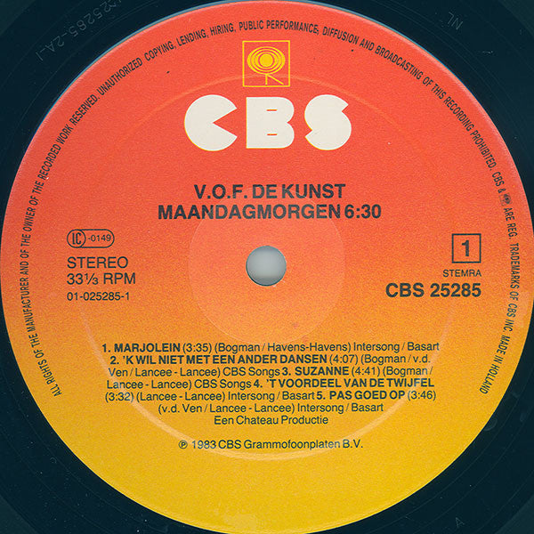 VOF De Kunst : Maandagmorgen 6:30 (LP, Album)
