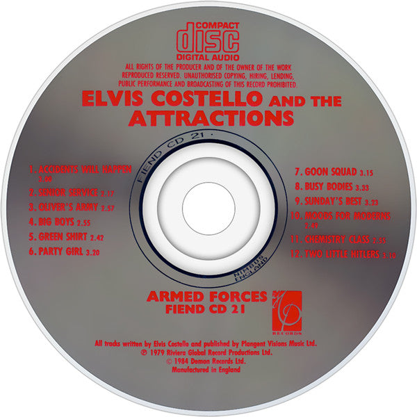 Elvis Costello & The Attractions : Armed Forces (CD, Album, RE)