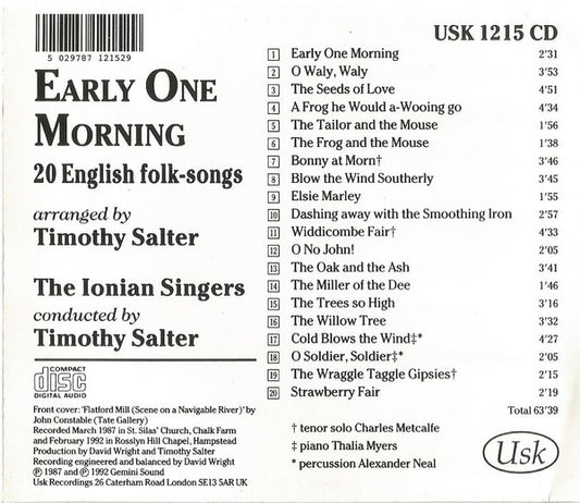 The Ionian Singers : Early One Morning (CD, Album)