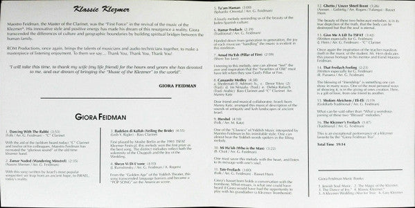 Giora Feidman : Klassic Klezmer (CD, Album)