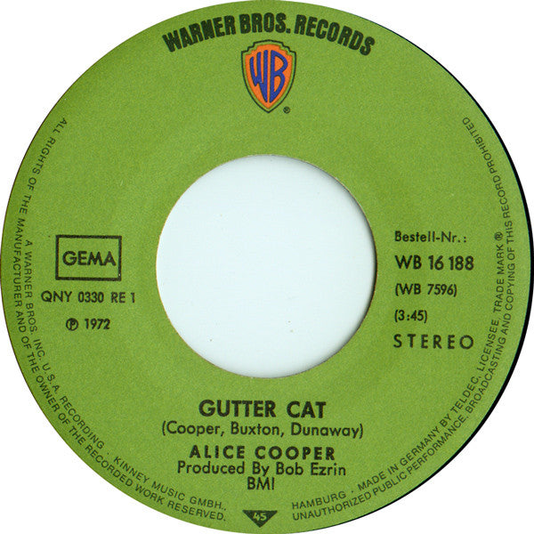Alice Cooper : School's Out (7", Single)