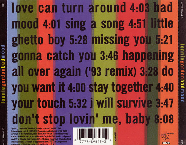Lonnie Gordon : Bad Mood (CD, Album)