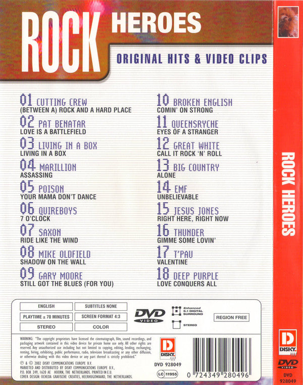 Various : Rock Heroes (Original Hits & Video Clips) (DVD-V, Comp, NTSC)