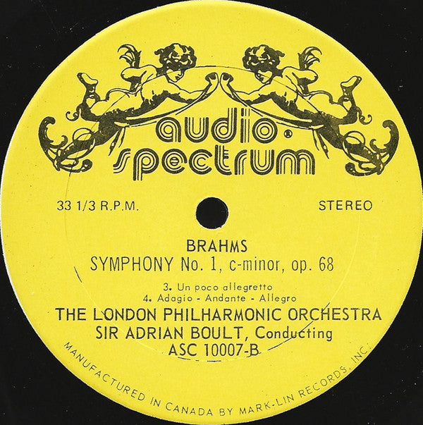 Johannes Brahms - London Philharmonic Orchestra, Sir Adrian Boult : Symphony No. 1 C Minor Opus 68 (LP)