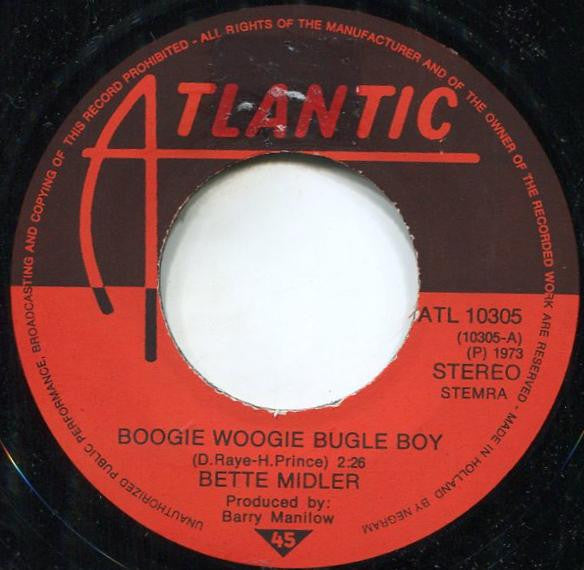 Bette Midler : Boogie Woogie Bugle Boy (7", Single)
