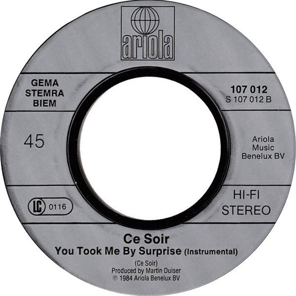 Ce Soir : You Took Me By Surprise (7", Single)