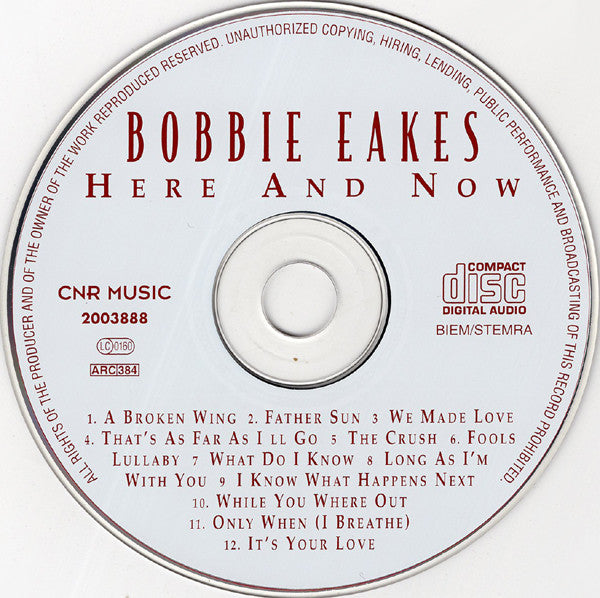 Bobbie Eakes : Here And Now (CD, Album)