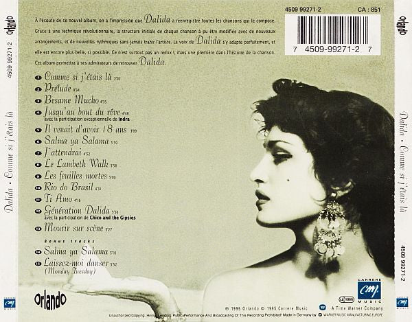 Dalida : Comme Si J'étais Là (CD, Album)