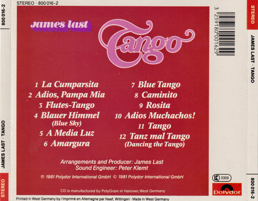 James Last : Tango (CD, Album, Red)