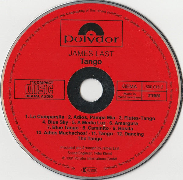 James Last : Tango (CD, Album, Red)