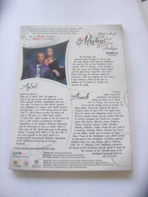 AySel (2), Arash : Always (DVDr, DVD-D, DVD-V, Promo)