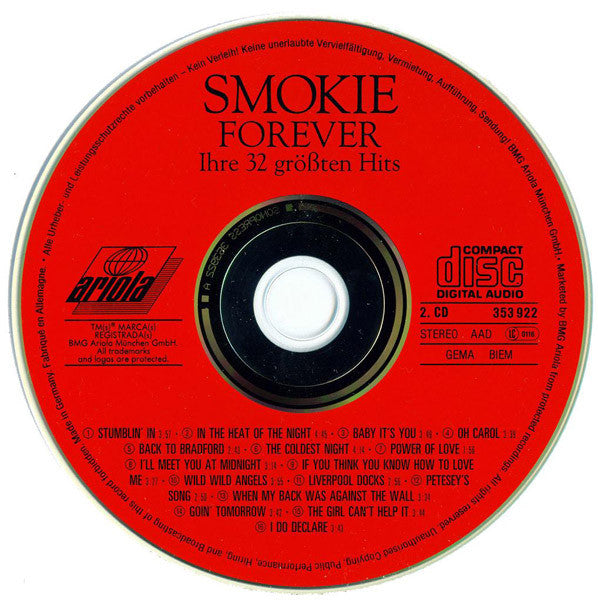 Smokie : Forever - Ihre 32 Größten Hits (2xCD, Comp, RM, Fat)