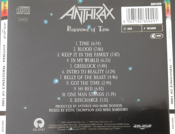 Anthrax : Persistence Of Time (CD, Album, RE)