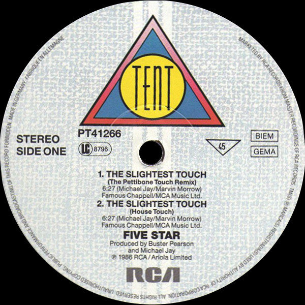Five Star : The Slightest Touch (The Shep Pettibone Touch Remix) (12", Maxi)