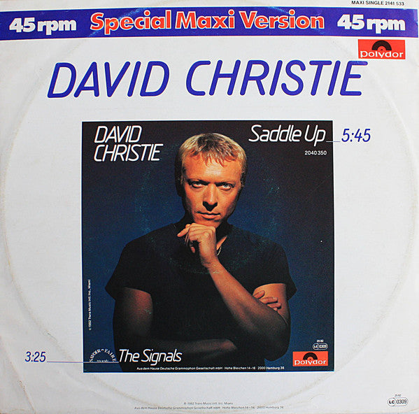 David Christie : Saddle Up (12", Maxi)