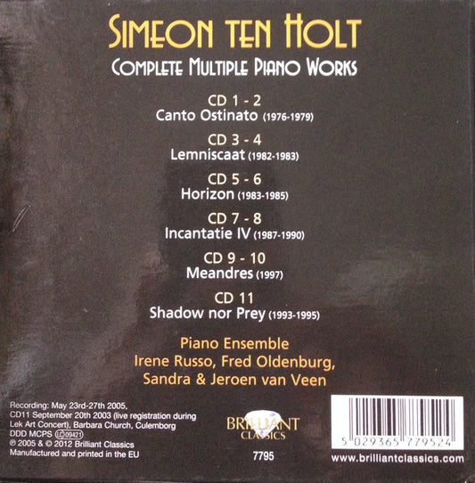 Simeon Ten Holt : Complete Multiple Piano Works (11xCD, Album, RE + Box)