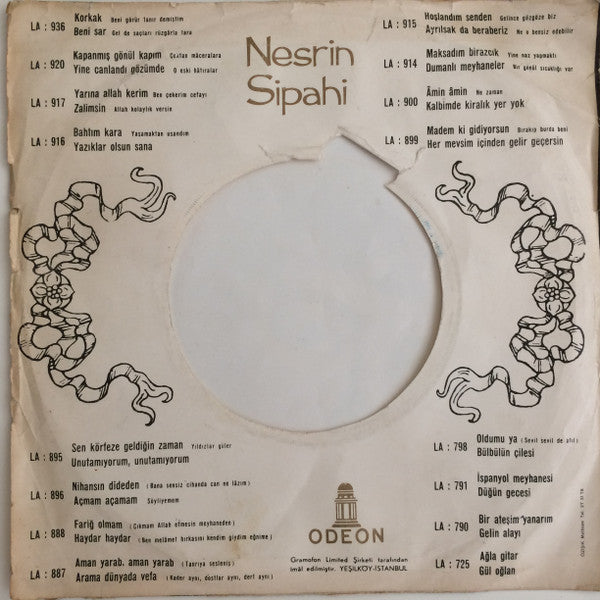 Nesrin Sipahi : Nihansın Dideden / Açmam Açamam (7", Single)