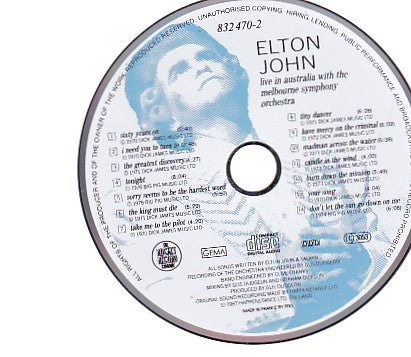 Elton John With Melbourne Symphony Orchestra : Live In Australia (CD, Album, RE)
