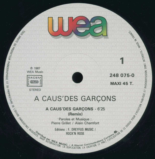 A Caus' Des Garçons : A Caus' Des Garçons (12", Maxi)