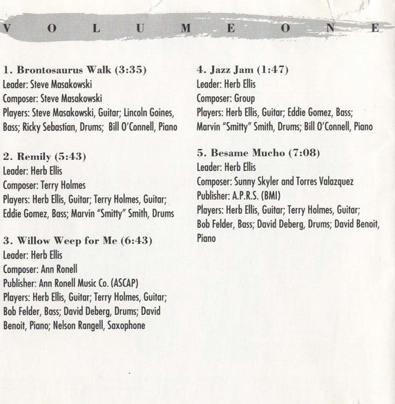 Various : Just Friends: A Gathering In Tribute To Emily Remler (Volume One) (CD, Album)