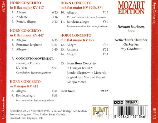 Wolfgang Amadeus Mozart : Violin Concertos / Concertos For Winds (Box + 7xCD)