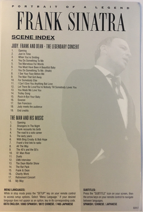 Frank Sinatra : Judy, Frank & Dean- The Legendary Concert / The Man And His Music (DVD, Comp)