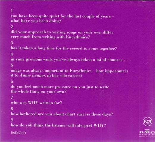 Annie Lennox : Why (2xCD, Single, Promo)