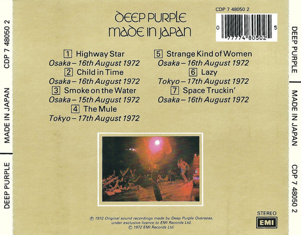 Deep Purple : Made In Japan (CD, Album, RE)