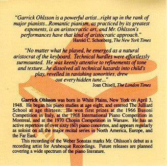 Garrick Ohlsson, Carl Maria von Weber : Carl Maria Von Weber: Complete Sonatas (2xCD, Album)
