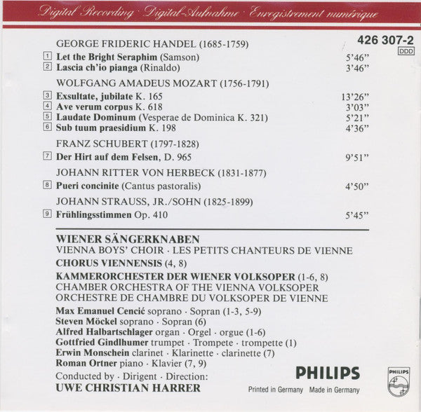 Die Wiener Sängerknaben, Uwe Christian Harrer : Exsultate, Jubilate (CD, Album)