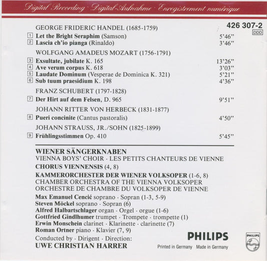 Die Wiener Sängerknaben, Uwe Christian Harrer : Exsultate, Jubilate (CD, Album)