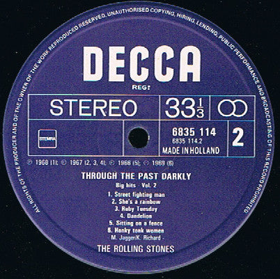 The Rolling Stones : Through The Past, Darkly (Big Hits Vol. 2) (LP, Comp, RE)