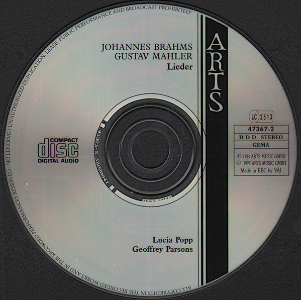 Lucia Popp, Gustav Mahler, Johannes Brahms : Lieder (CD, RE)