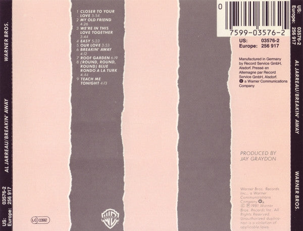 Al Jarreau : Breakin' Away (CD, Album)