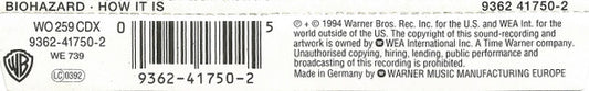 Biohazard : How It Is (CD, Single)