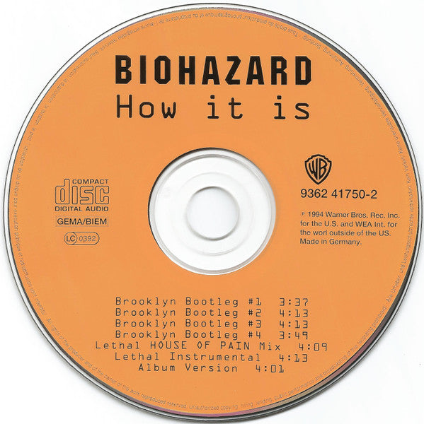 Biohazard : How It Is (CD, Single)