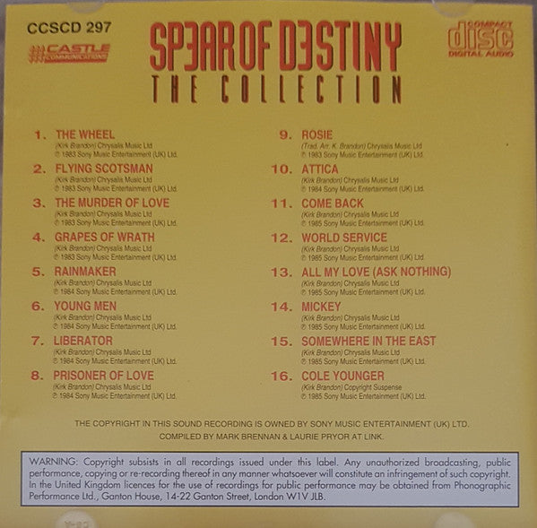 Spear Of Destiny : The Collection (CD, Comp)