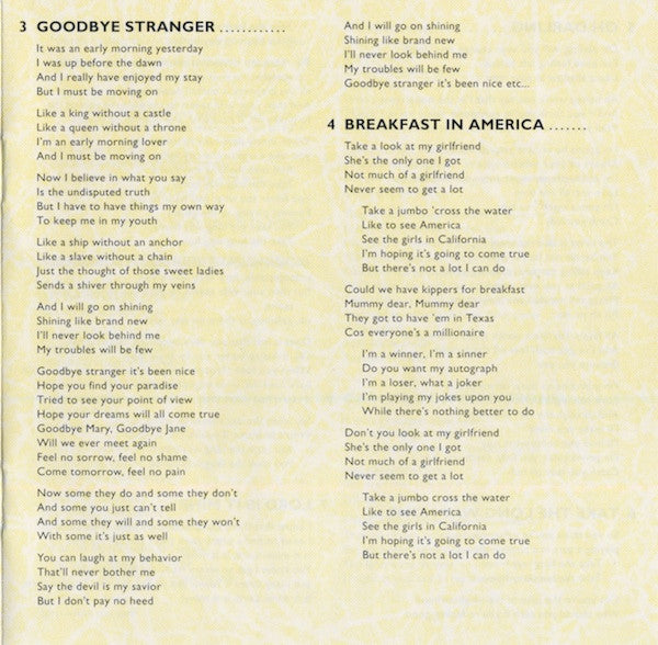 Supertramp : Breakfast In America (CD, Album, RE, RM)
