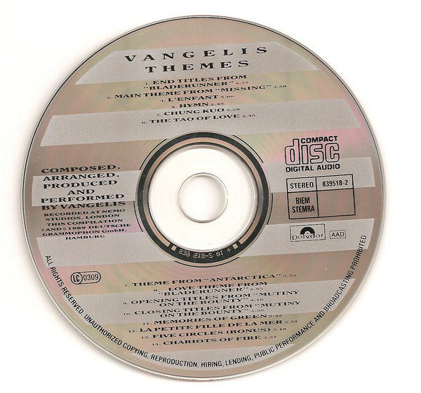 Vangelis : Themes (CD, Comp)