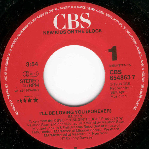New Kids On The Block : I'll Be Loving You (Forever) (7", Single)
