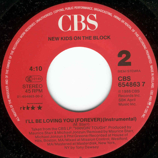 New Kids On The Block : I'll Be Loving You (Forever) (7", Single)