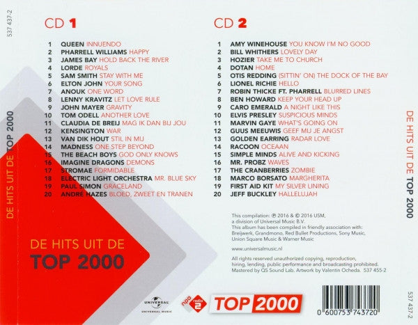 Various : De Hits Uit De Top 2000 (2xCD, Comp)